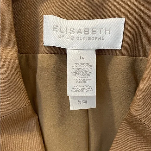 Elisabeth by Liz Claiborne Camel Blazer - Picture 2 of 8